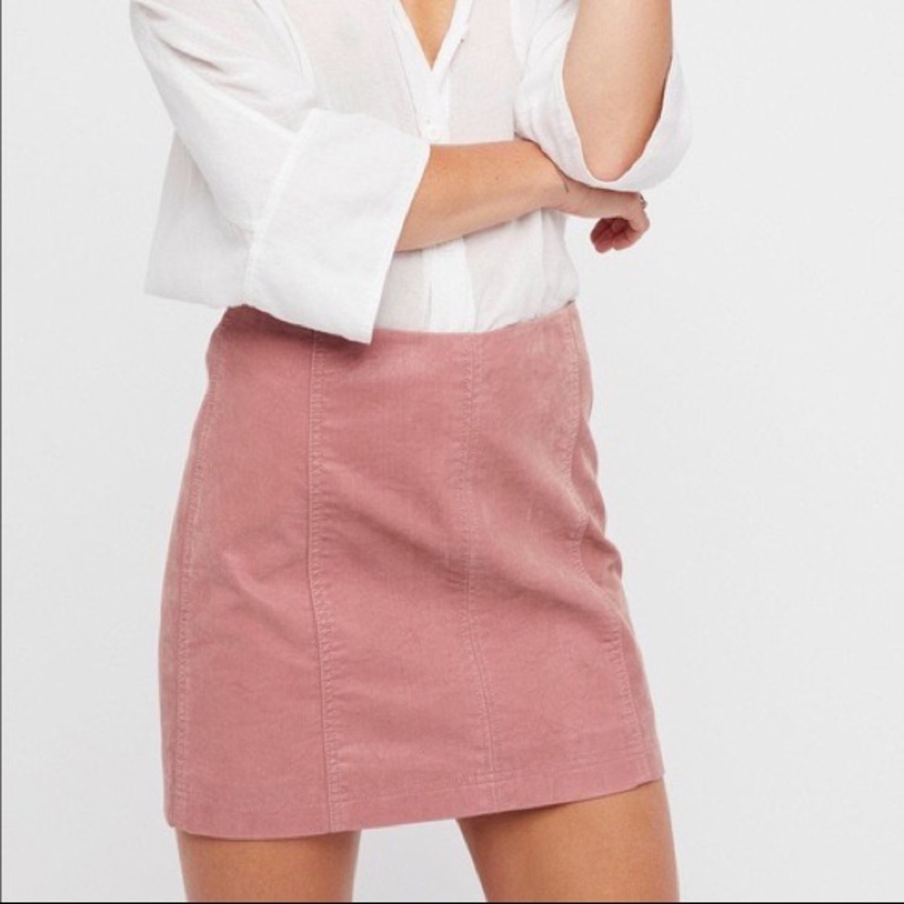 Free People Faux Leather Pink Mini Skirt
